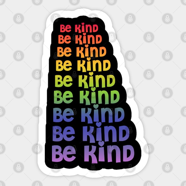 Be Kind Repeating Rainbow Pattern Sticker by Timeforplay